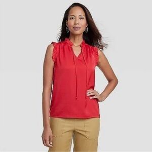 Knox Rose Red Sleeveless Blouse | L